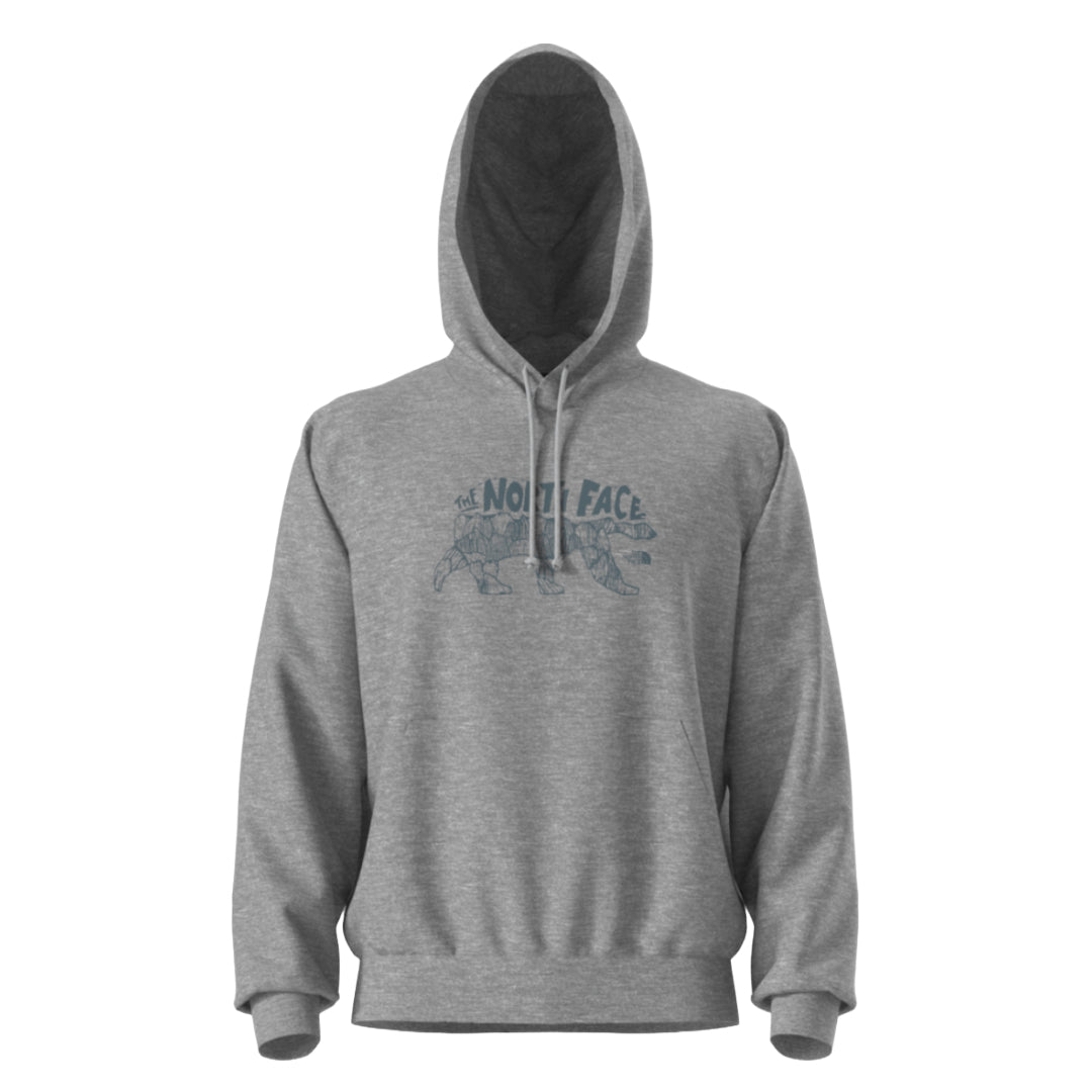 Mens Evolution TNF Bear Graphic Hoodie-Sweatshirts & Hoodies-The North Face-TNF Pale Grey Heather-Mountain Sports