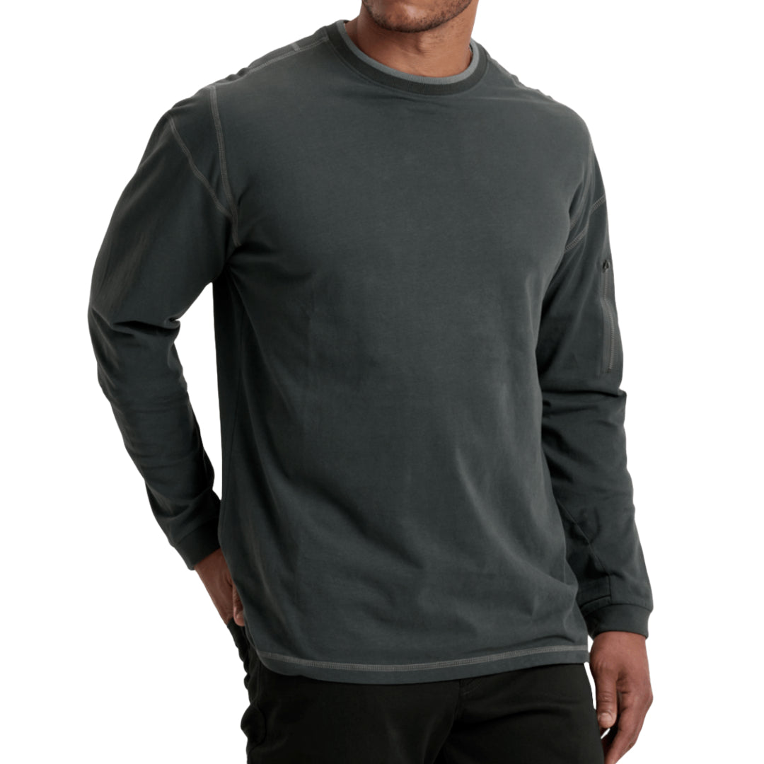 Mens Kommando Crew LS-Long Sleeve Shirts-Kuhl-Carbon-Mountain Sports