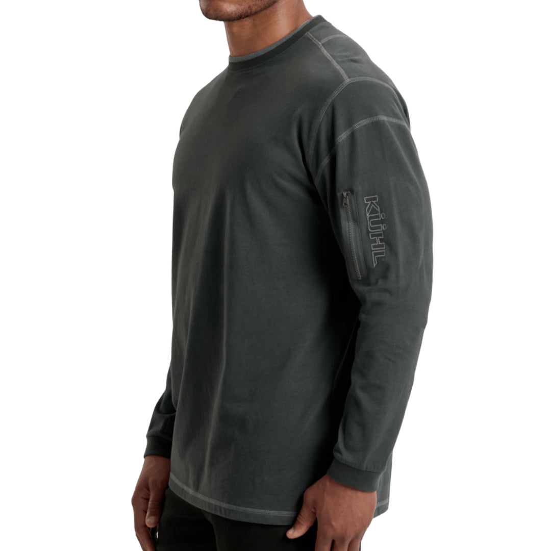 Mens Kommando Crew LS-Long Sleeve Shirts-Kuhl-Carbon-Mountain Sports