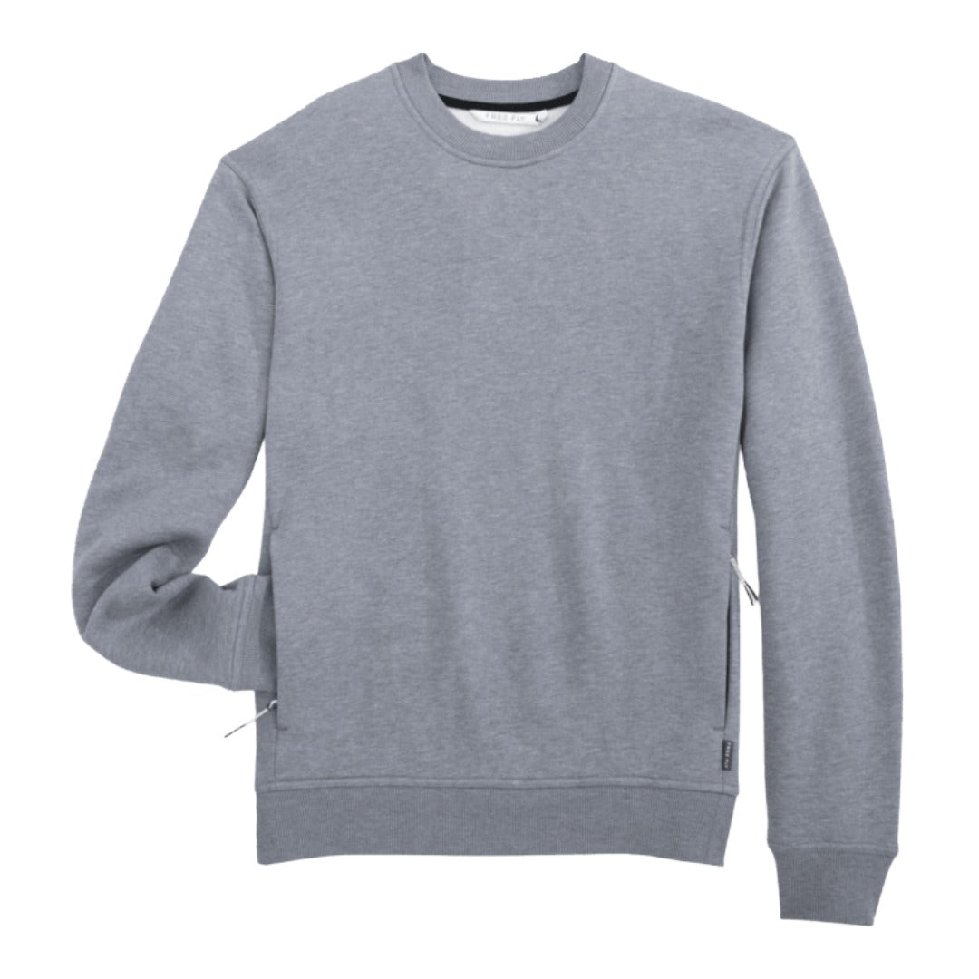 Mens Bamboo Northcoast Fleece Crew-Sweatshirts & Hoodies-Free Fly-Heather Grey-Mountain Sports