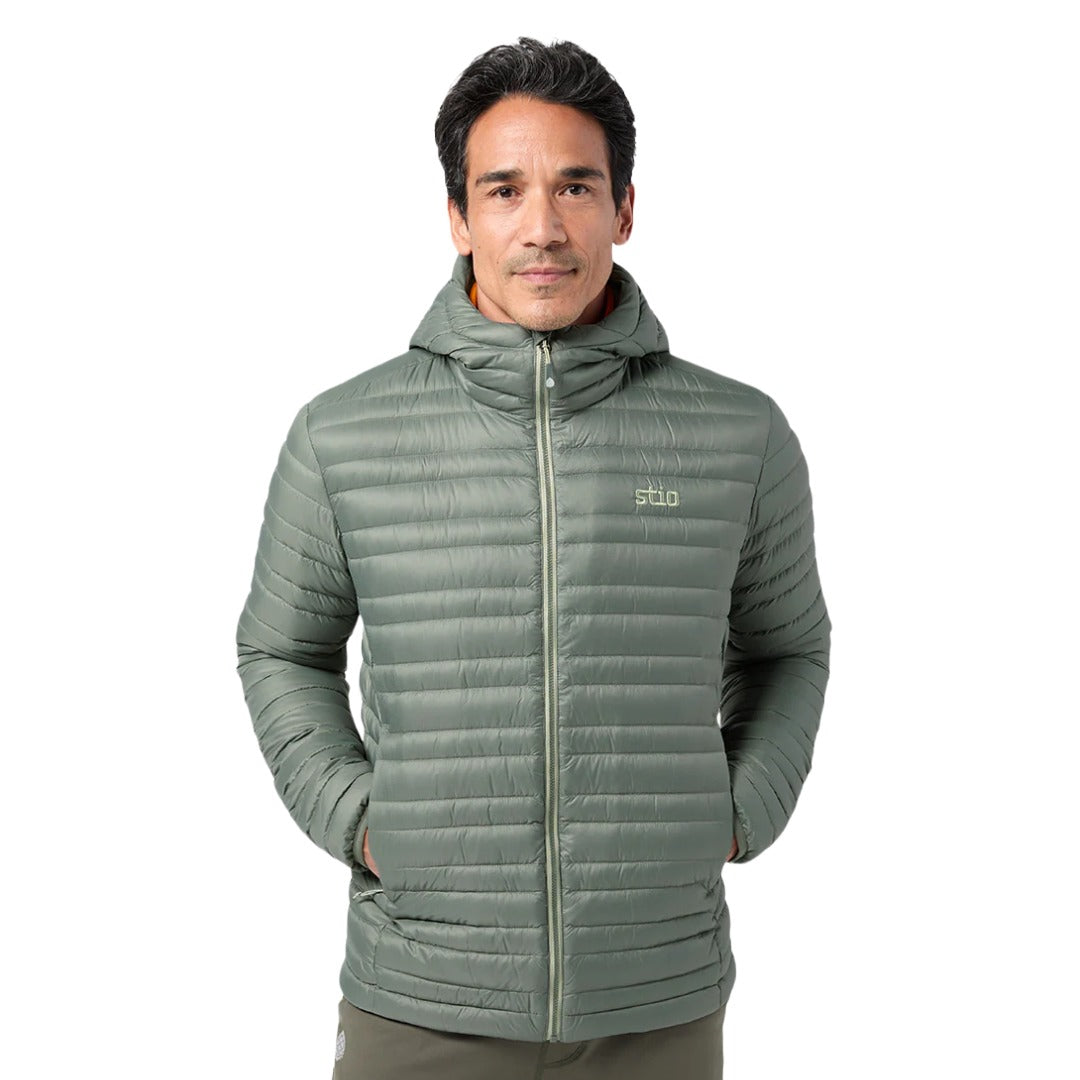 Mens Pinion Down Hooded Jacket-Jackets-Stio-Canyon Rock-Mountain Sports