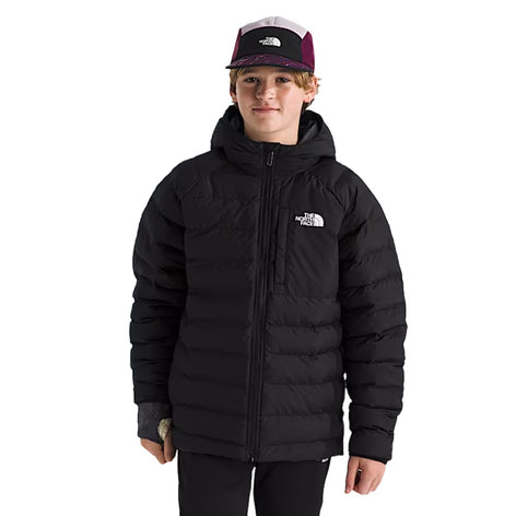 Boys' Reversible Perrito Hooded Jacket-Jackets-The North Face-TNF Black/Smoked Pearl-Mountain Sports