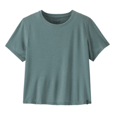Womens Cap Cool Trail Cropped Shirt-Short Sleeve Shirts-Patagonia-Blue Sage-Mountain Sports