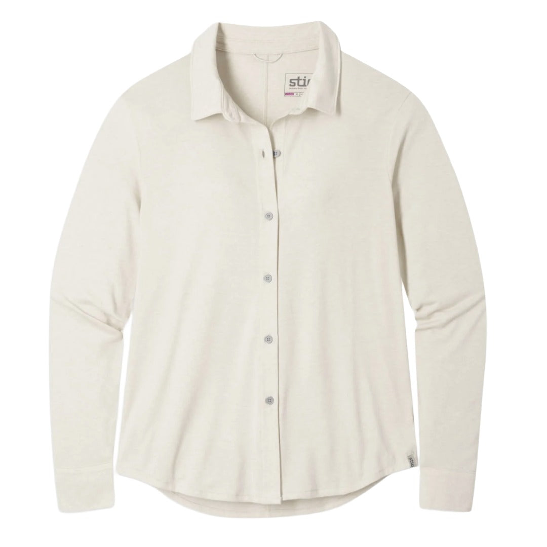 Womens Divide Shirt-Long Sleeve Shirts-Stio-Mountain Goat Heather-Mountain Sports