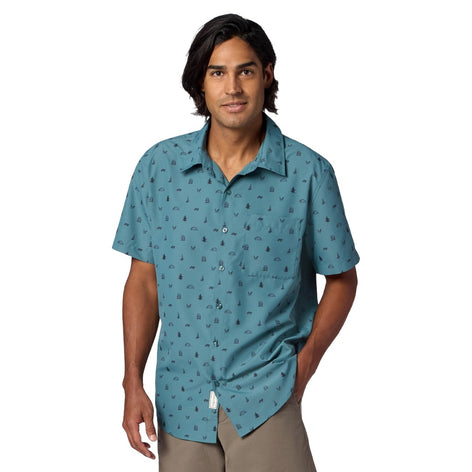Mens AirExchange UPF 40 Short Sleeve Shirt-Short Sleeve Shirts-Marmot-Seafloor Camping Trip-Mountain Sports