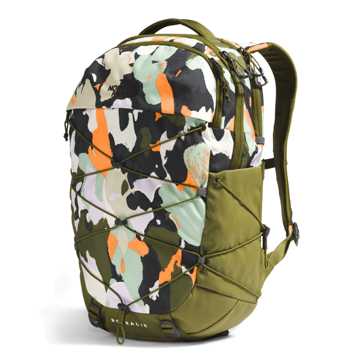 Womens Borealis Backpack-Backpacks-The North Face-Forest Olive Grounded Floral Print/Forest Olive-Mountain Sports