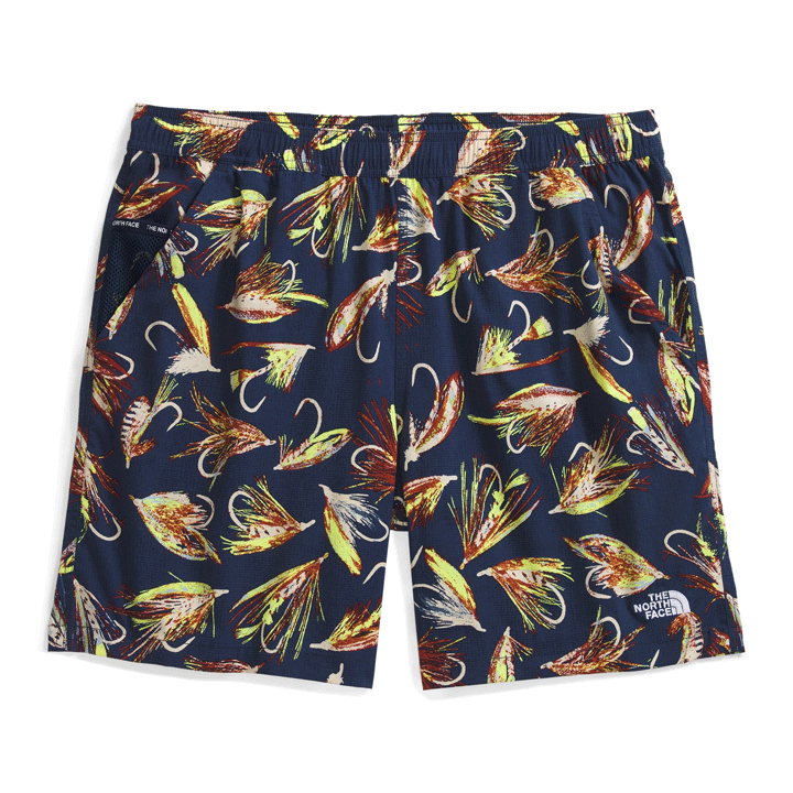 Mens Class V Pathfinder Pull-On 7" Short-Shorts-The North Face-Summit Navy Hand Tied Fly Print-Mountain Sports