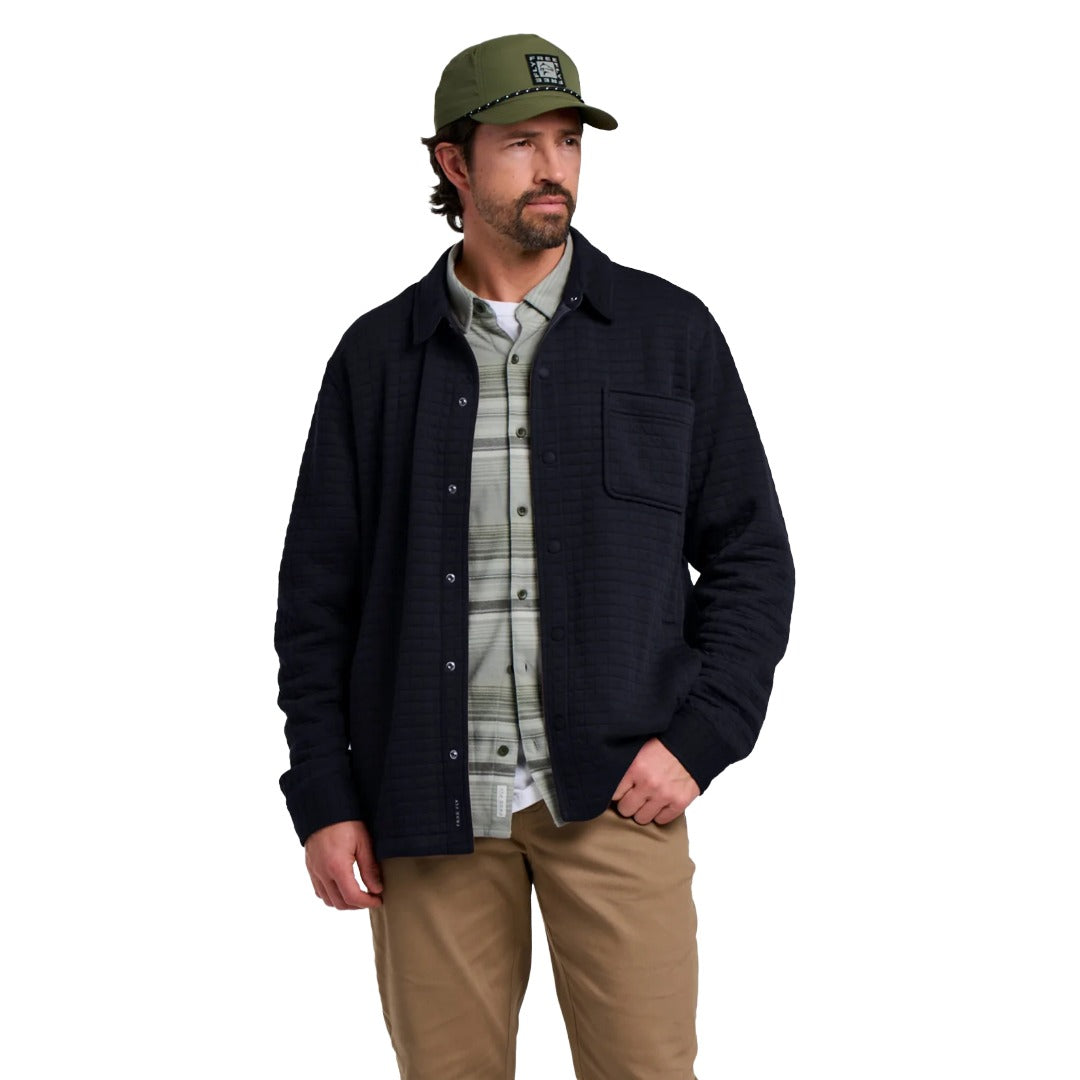 Mens Downvalley Overshirt-Button Up Shirts-Free Fly-Black-Mountain Sports