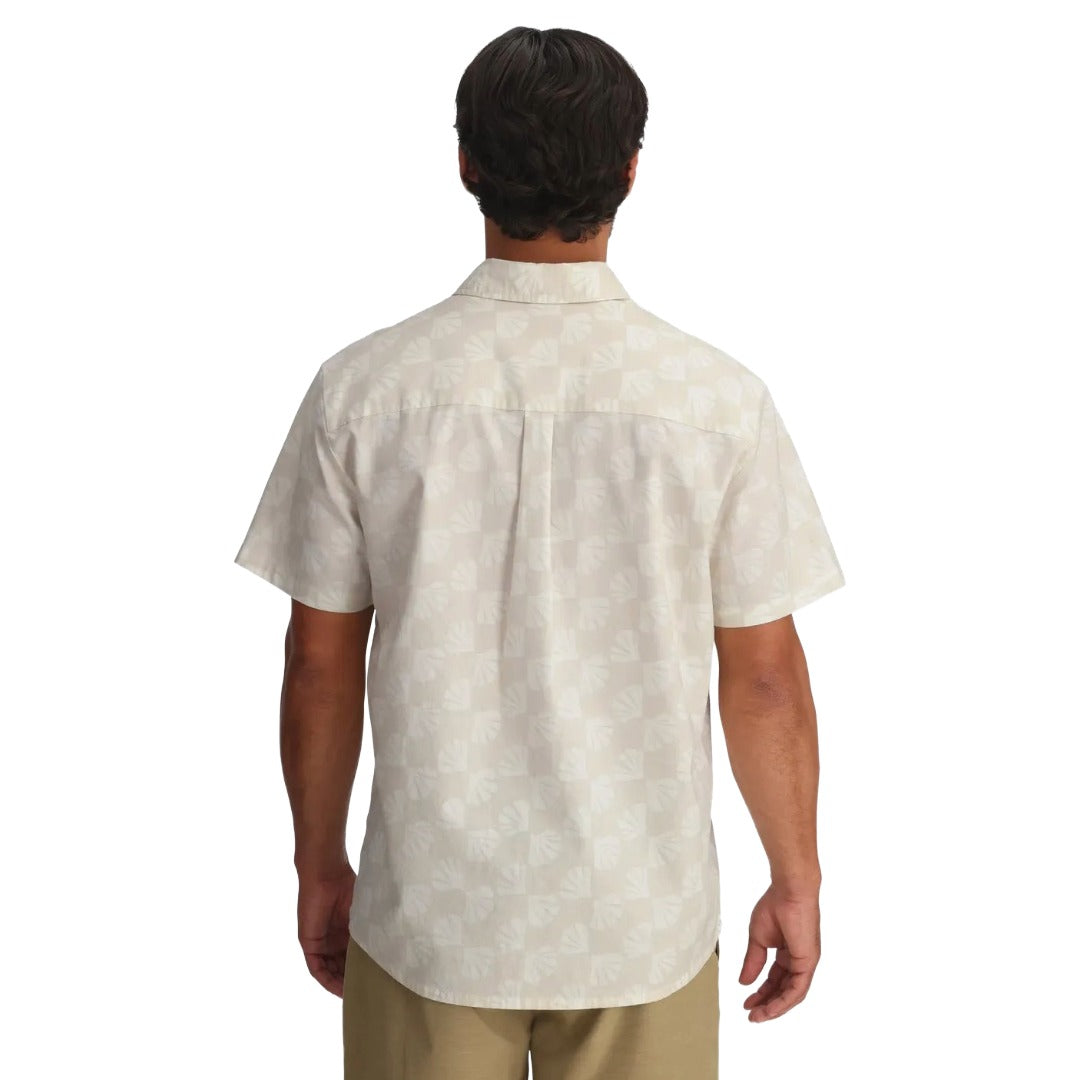 Mens Harbor Short Sleeve Shirt-Short Sleeve Shirts-Free Fly-Sea Scallop Print Birch-Mountain Sports