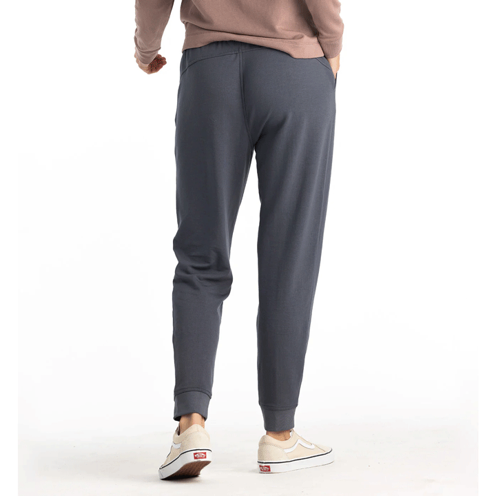 Womens Bamboo Lightweight Fleece Jogger-Pants-Free Fly-Storm Cloud-Mountain Sports
