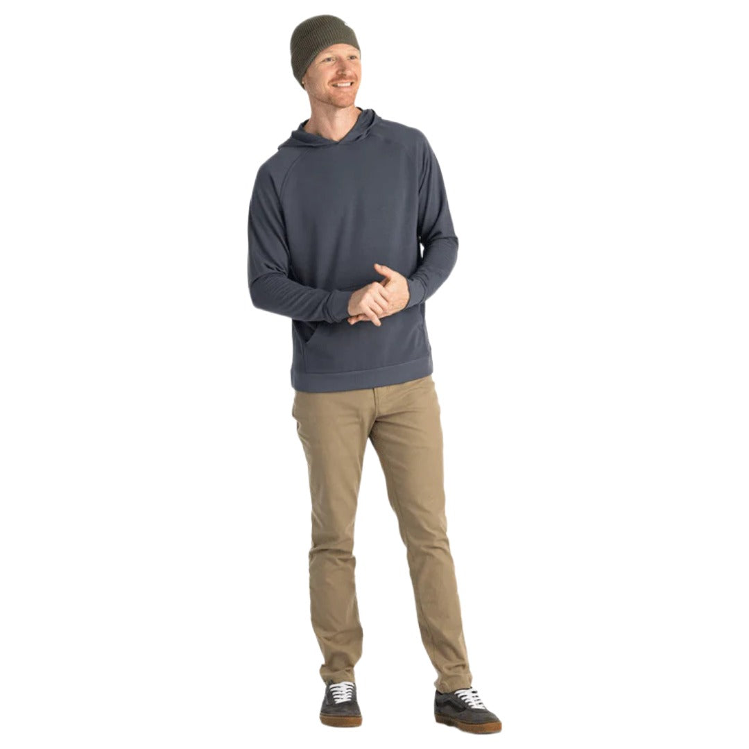 Mens Bamboo Lightweight Fleece Hoodie-Sweatshirts & Hoodies-Free Fly-Storm Cloud-Mountain Sports