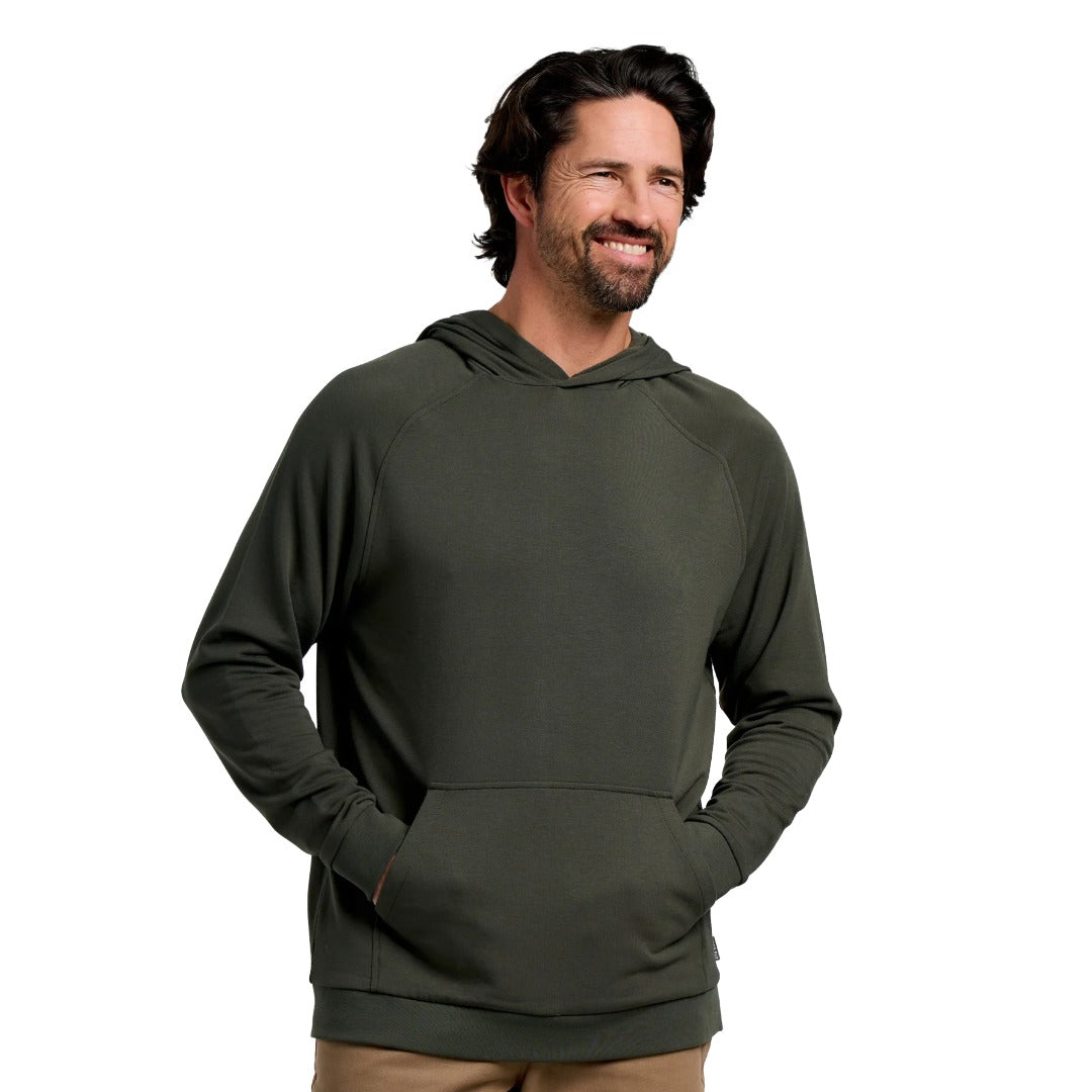 Mens Bamboo Lightweight Fleece Hoodie-Sweatshirts & Hoodies-Free Fly-Dark Forest-Mountain Sports