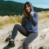 Women's Bamboo Lightweight Fleece Cropped Hoodie, image 2