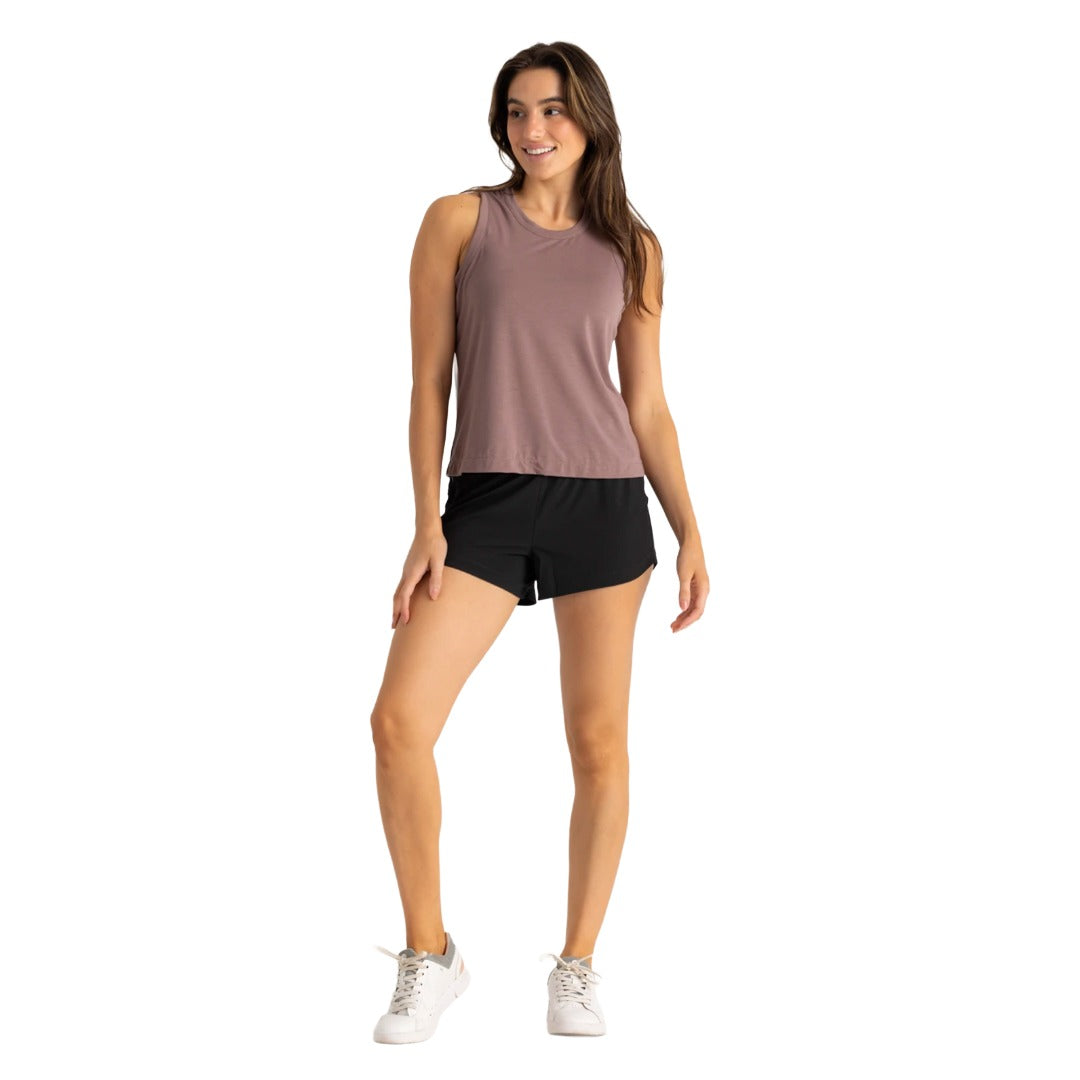 Womens Bamboo Lined Active Breeze 3" Short-Shorts-Free Fly-Blue Dusk II-Mountain Sports