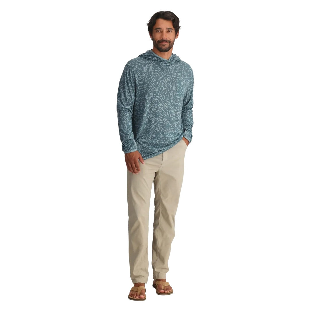 Mens Bamboo Lightweight Hoodie-Hoodies-Free Fly-Tidal Flow Print Stormy Sea-Mountain Sports