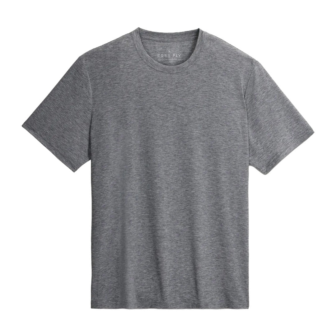 Men's Elevate Lightweight Tee-Short Sleeve Shirts-Free Fly-Heather Grey-Mountain Sports