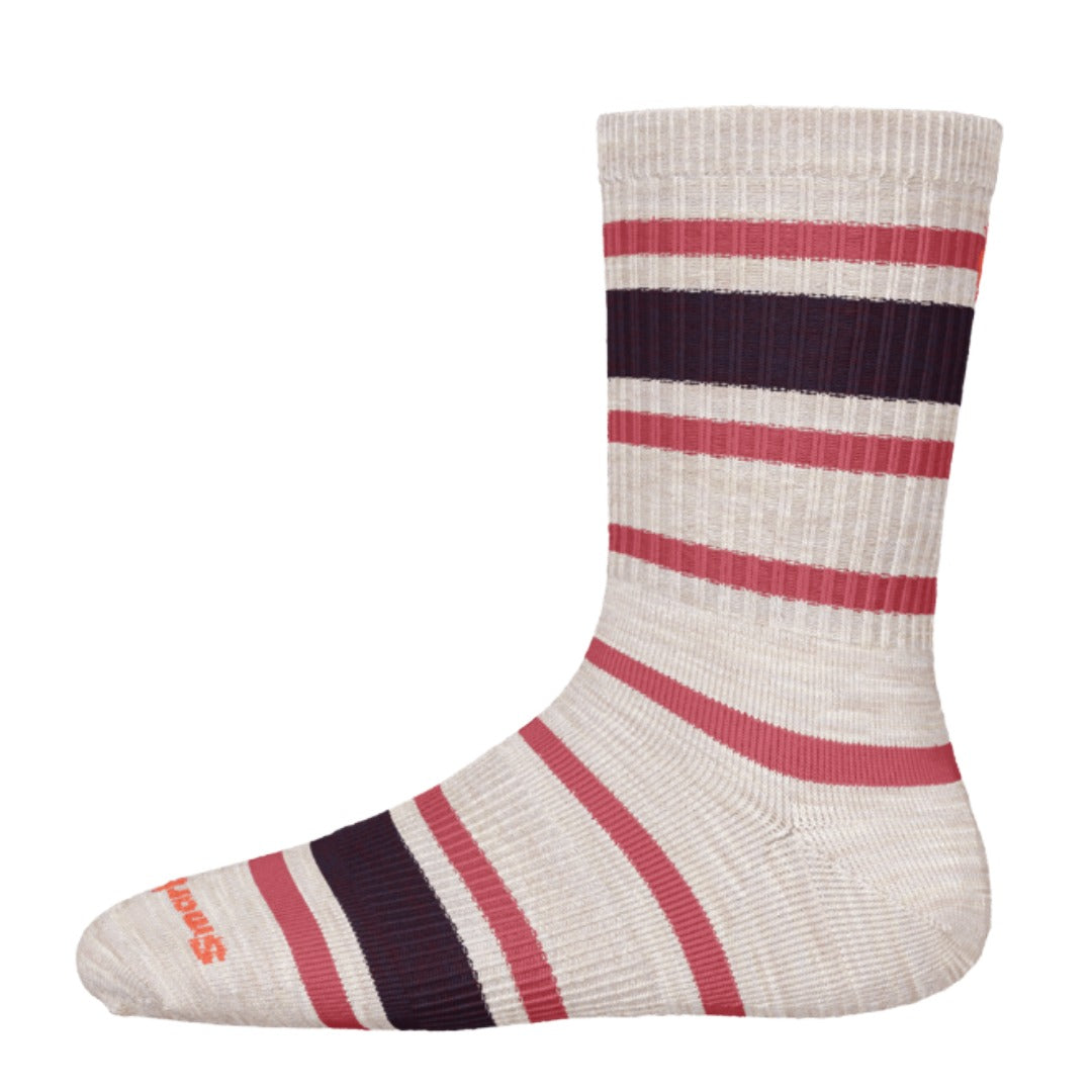 Kids Hike Light Cushion Striped Crew Socks-Socks-Smartwool-Moonbeam-Mountain Sports