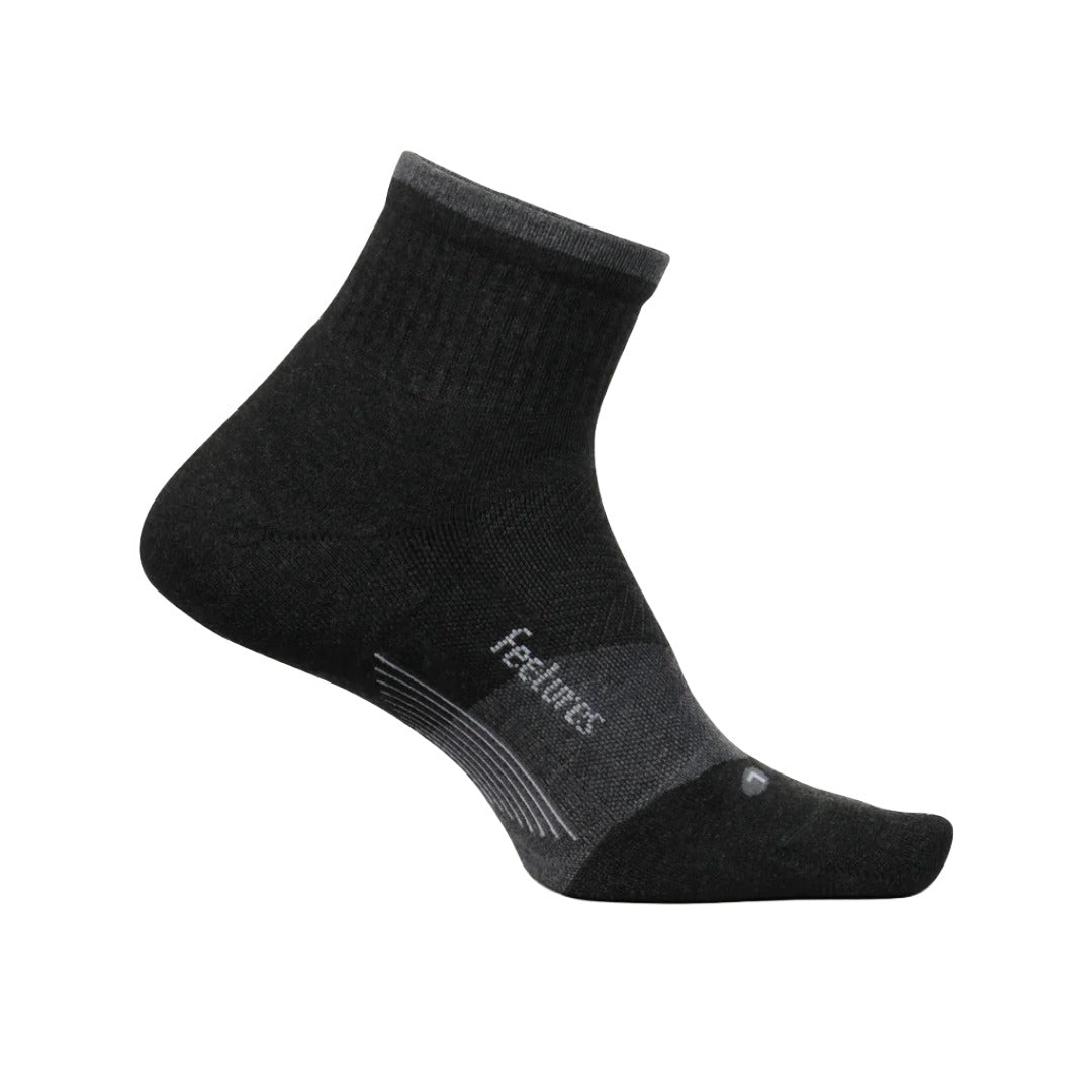 Elite Trail Max Cushion Quarter Socks-Socks & Underwear-Feetures-Charcoal-Mountain Sports