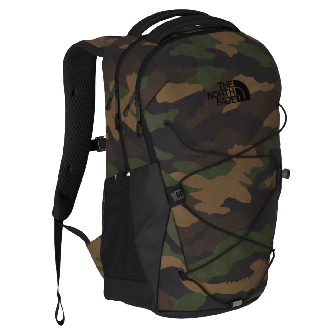 he north face jester backpack burnt olive green red orange The Unisex NF0A3VXF-A71 Duck Dark Hea- Premium Lounge NY The innovative front bungee system offers additional storage options The North Face Jester Backpack