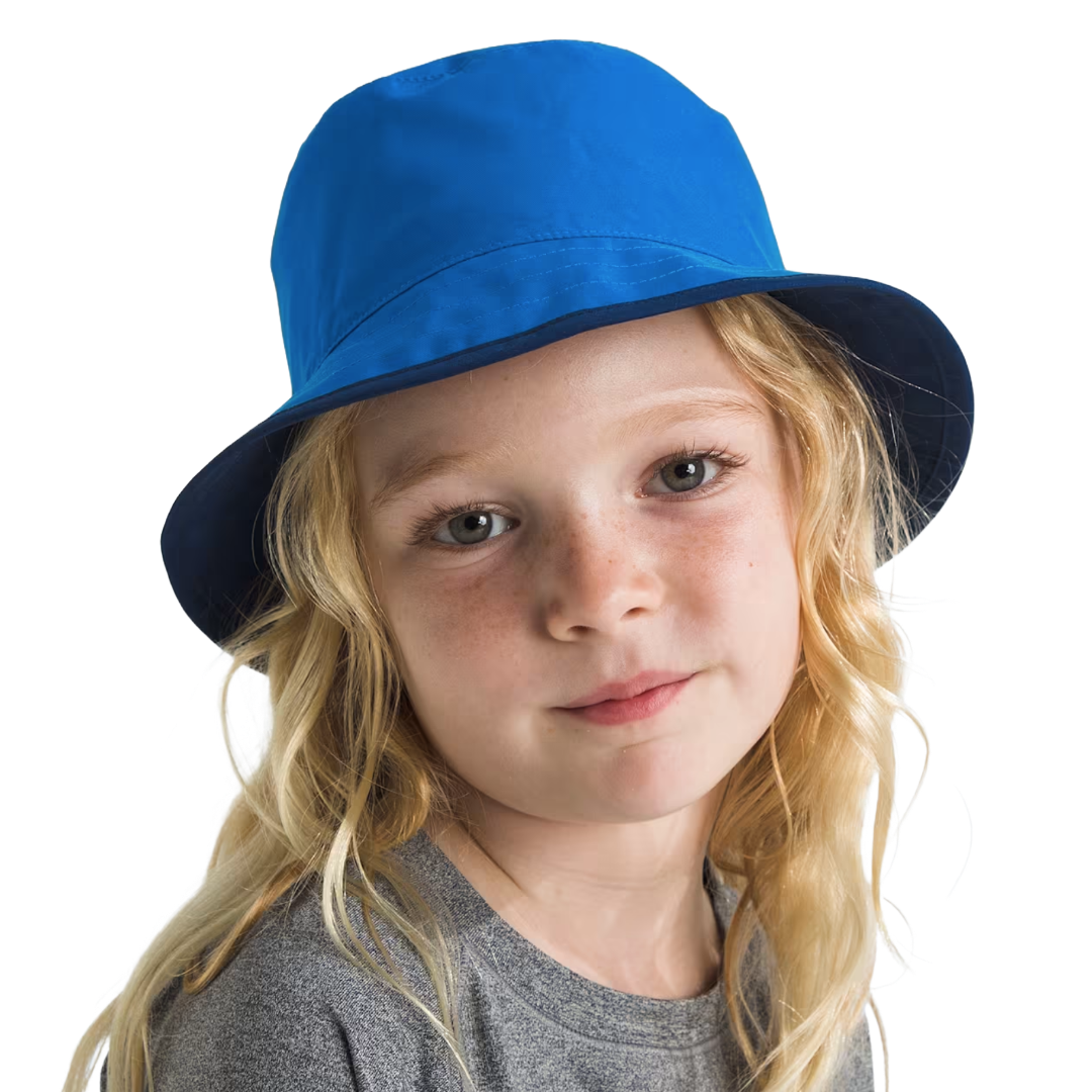 Kids Class V Reversible Bucket Hat-Hats-The North Face-Hero Blue TNF Topo Phantom Print-Mountain Sports