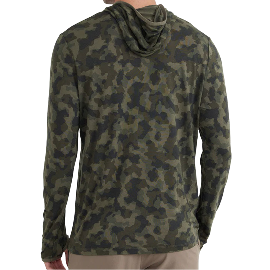 Mens Bamboo Lightweight Hoodie-Hoodies-Free Fly-Marshland Camo-Mountain Sports