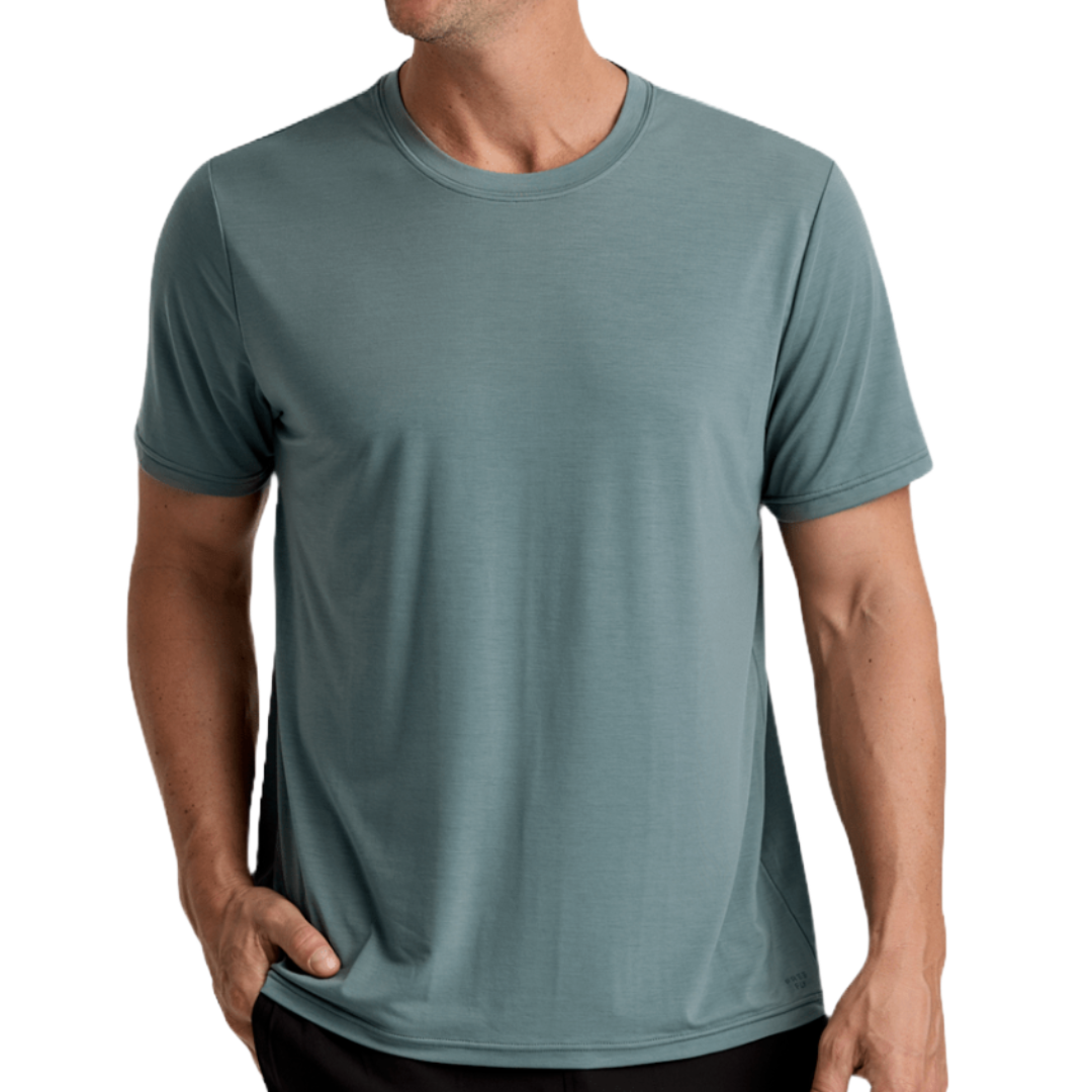 Men's Elevate Lightweight Tee-Short Sleeve Shirts-Free Fly-Stormy Sea-Mountain Sports