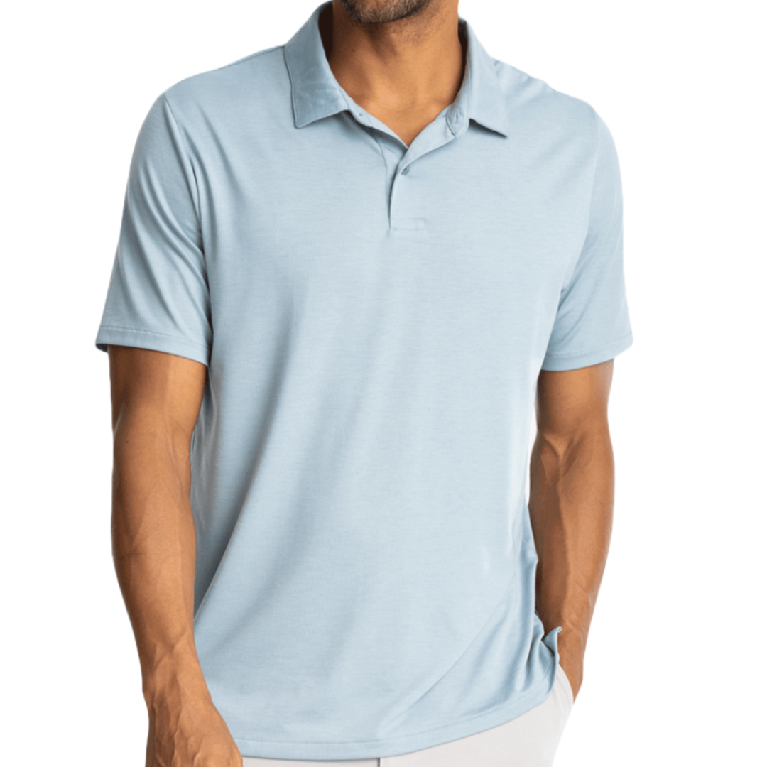 Men's Elevate Polo-Short Sleeve Shirts-Free Fly-Blue Fog-Mountain Sports