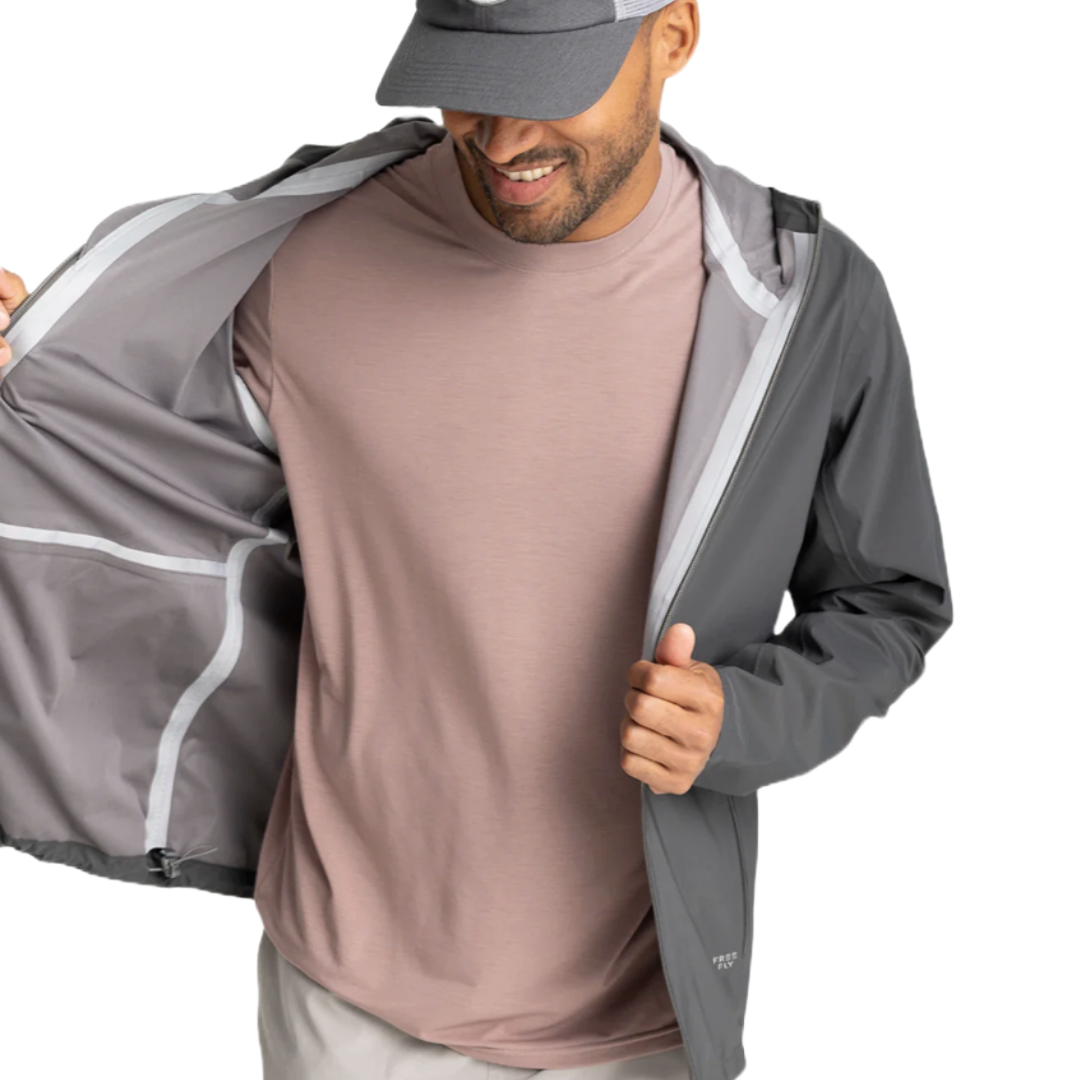 Mens Cloudshield Rain Jacket-Rain Jackets-Free Fly-Heron Blue-Mountain Sports