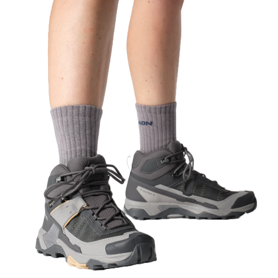 Womens X Ultra 5 Mid GTX Boot-Hiking Boots-Salomon-Nine Iron / Gull / Soft Clay-Mountain Sports