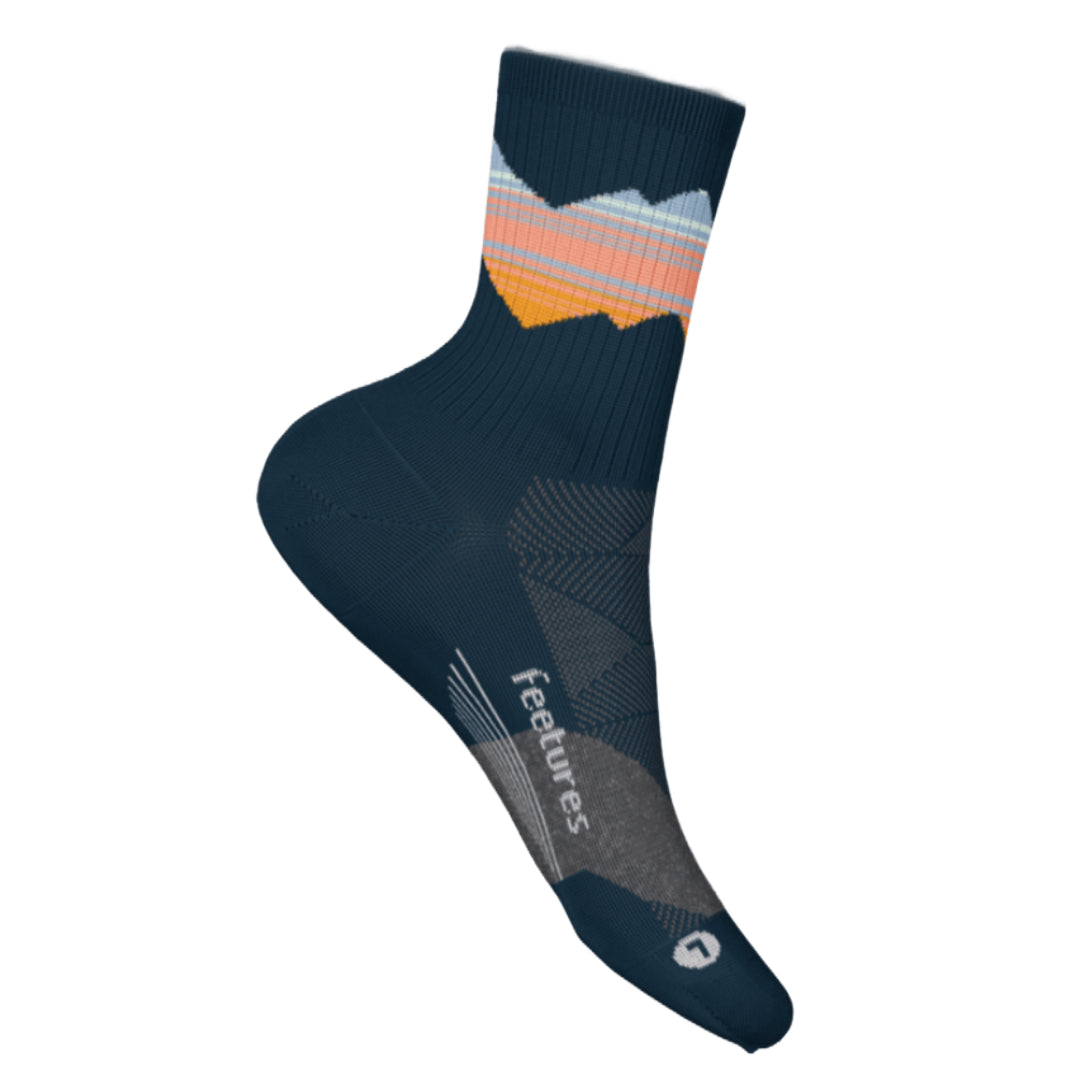 Trail Mini Crew Max Cushion Socks-Socks & Underwear-Feetures-Blue Ridge Navy-Mountain Sports