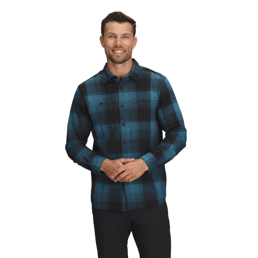 Mens Arroyo Lightweight Flannel-Flannel Shirts-The North Face-Dusk Blue TNF Shadow Plaid-Mountain Sports