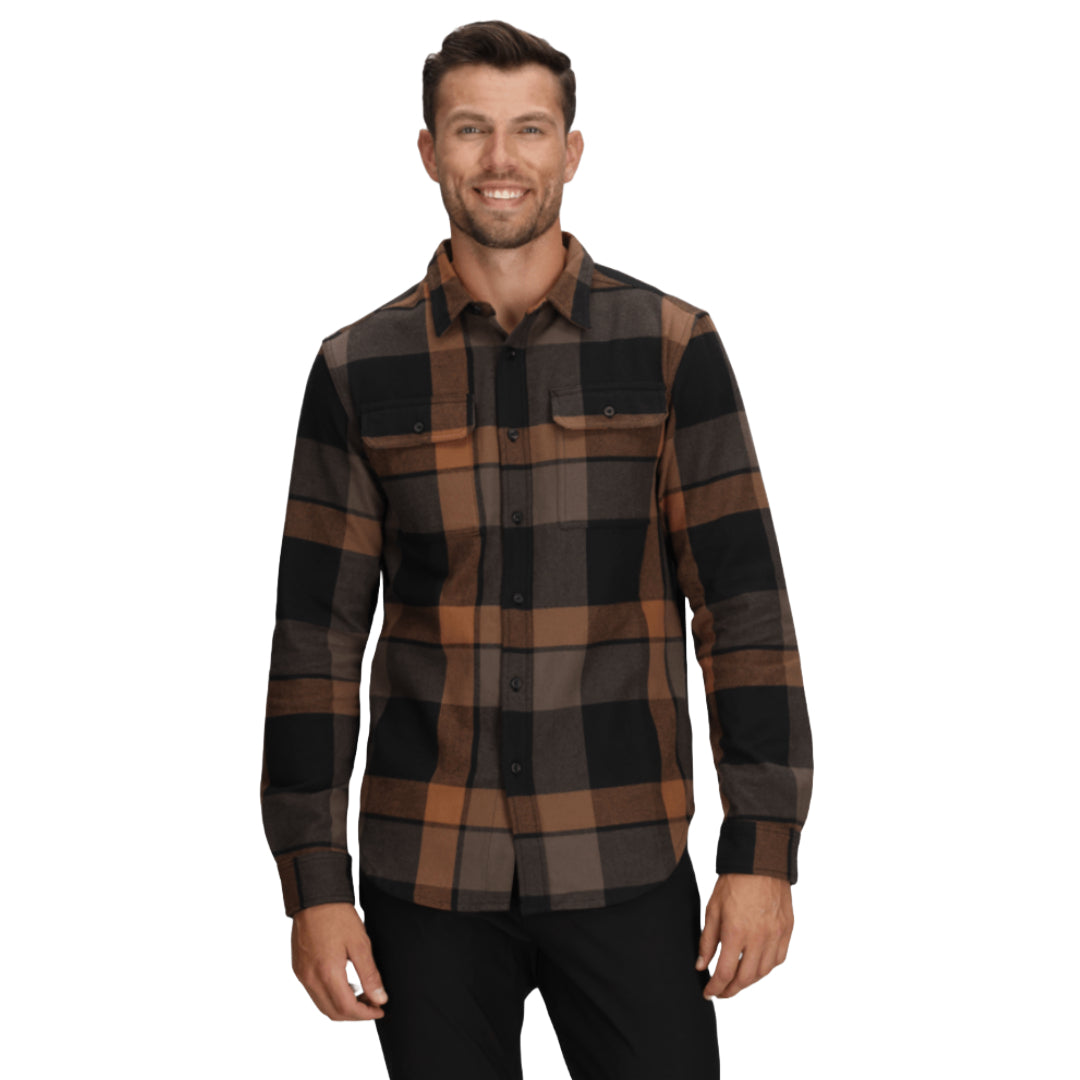 Mens Arroyo Flannel Shirt-Flannel Shirts-The North Face-Burnt Umber Macro SM Plaid-Mountain Sports