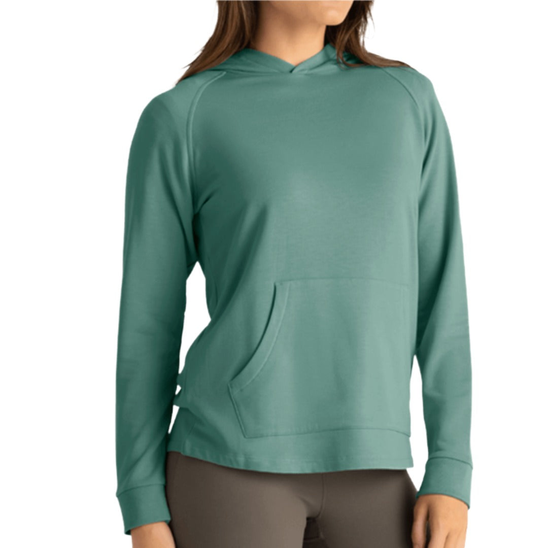 Womens Bamboo Lightweight Fleece Hoodie-Pullovers-Free Fly-Sea Pine-Mountain Sports