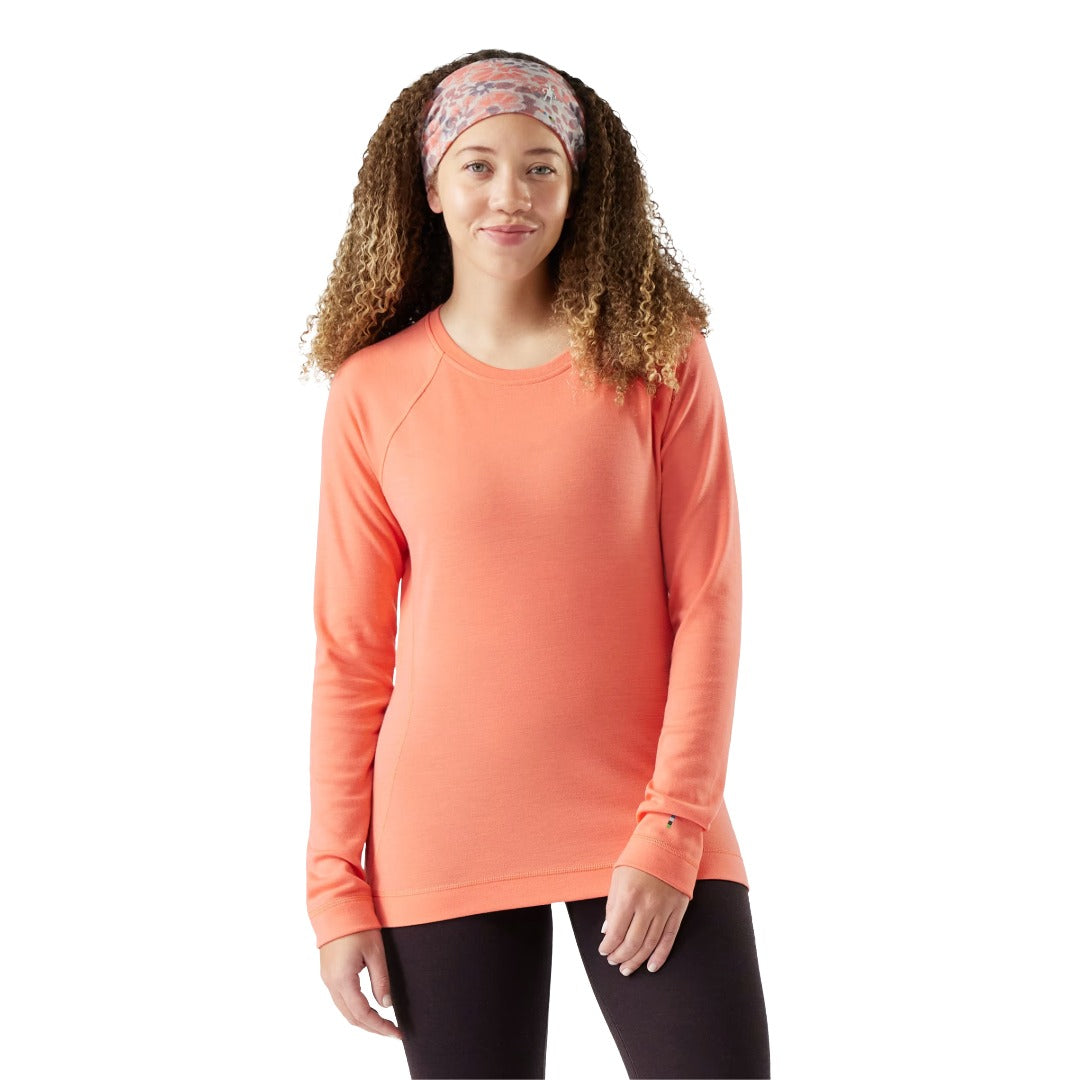 Womens Classic Thermal Merino Base Layer Crew-Base Layers-Smartwool-Coral Reef-Mountain Sports