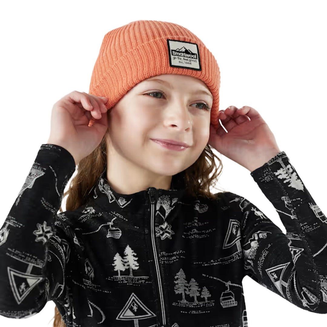 Kids Patch Beanie-Beanies-Smartwool-Terracotta-Mountain Sports