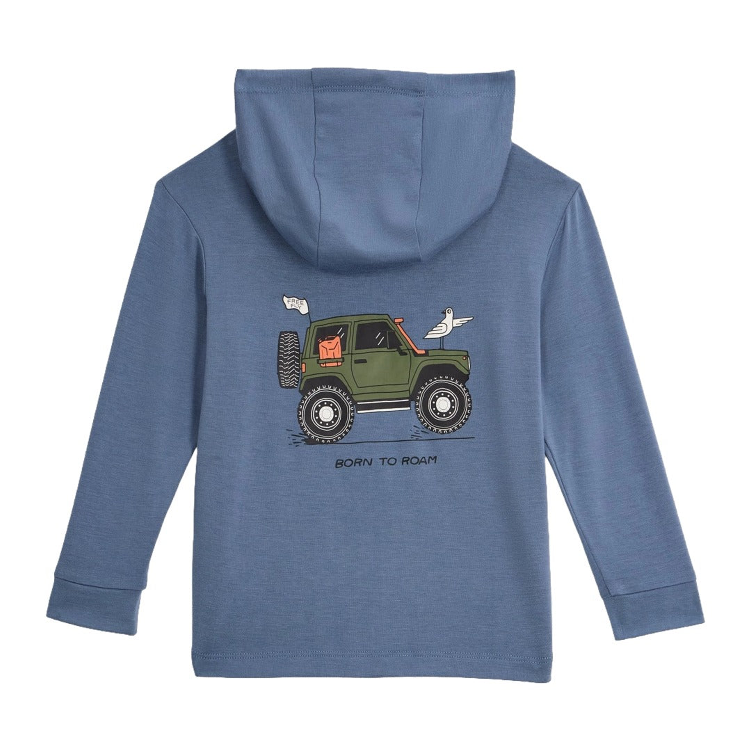 Toddler Bamboo Shade Graphic Hoodie-Hoodies-Free Fly-Born To Roam Pacific Blue-Mountain Sports