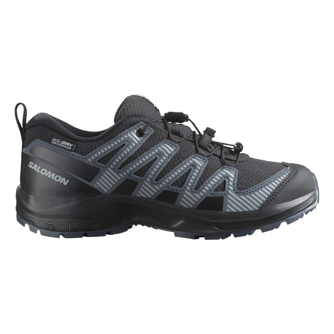 Junior XA Pro v8 Trail Shoe-Trail Running Shoes-Salomon-Black / Turbulence-Mountain Sports