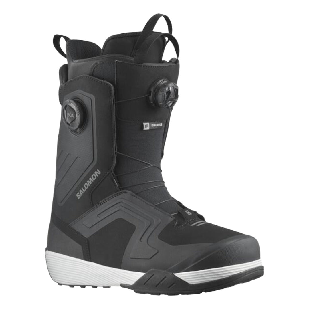 Mens Dialogue SJ BOA Snowboard Boot-Snowboard Boots-Salomon-Black / Black / White-Mountain Sports