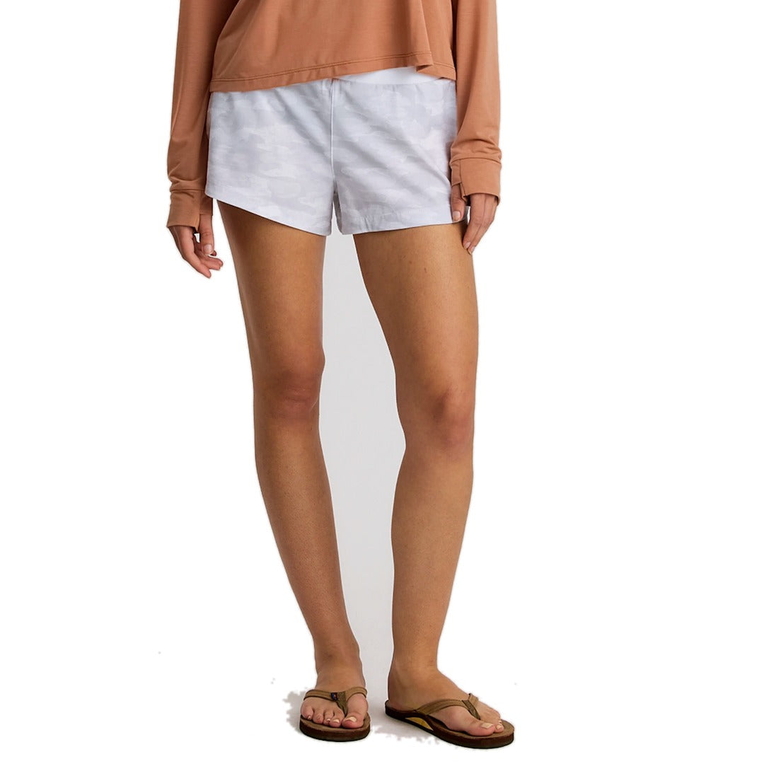 Womens Bamboo Lined Active Breeze 3" Short-Shorts-Free Fly-Seasmoke Camo - Cloud Grey-Mountain Sports