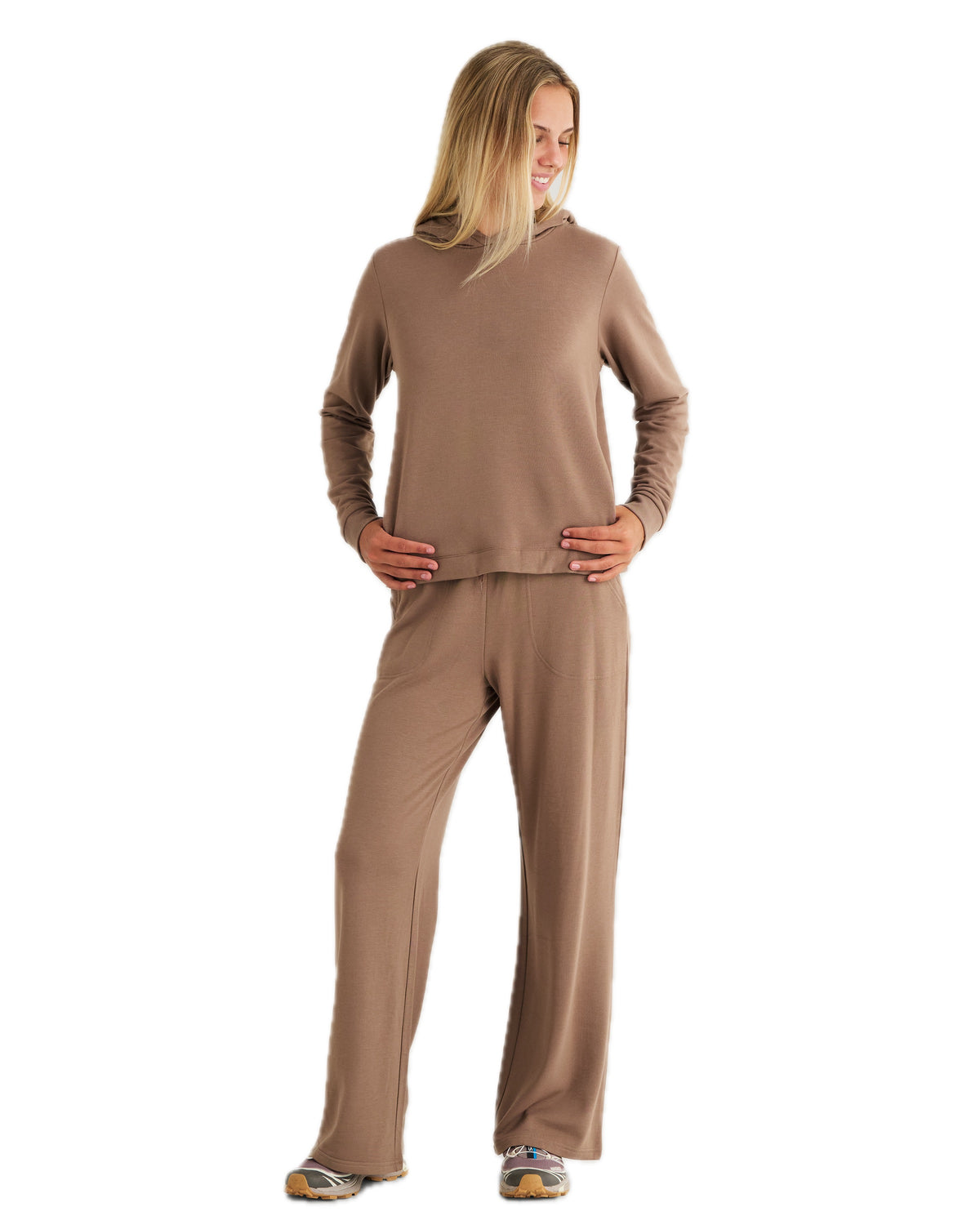 Women's Bamboo Lightweight Fleece Cropped Hoodie