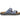Birkenstock Arizona Crosstown sandal in Elemental Blue oiled leather, side profile showing the rugged grey polyurethane sole