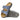 Birkenstock Arizona Crosstown tipped on its side to show the grey polyurethane outsole and its rugged traction pattern