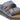 Detail of the Elemental Blue oiled leather straps and antique metal pin buckles on the Birkenstock Arizona Crosstown