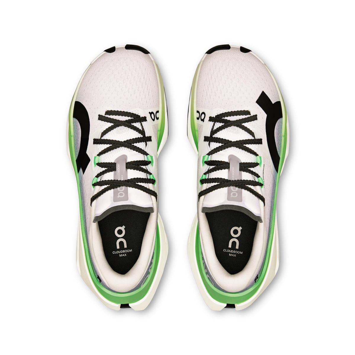 On Women's Cloudboom Max road running shoe in Honeydew/Lilac, view 2 of 6