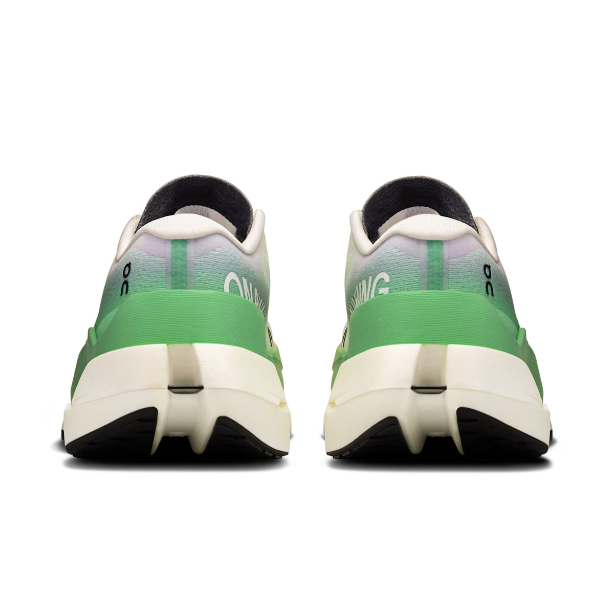 On Women's Cloudboom Max road running shoe in Honeydew/Lilac, view 5 of 6