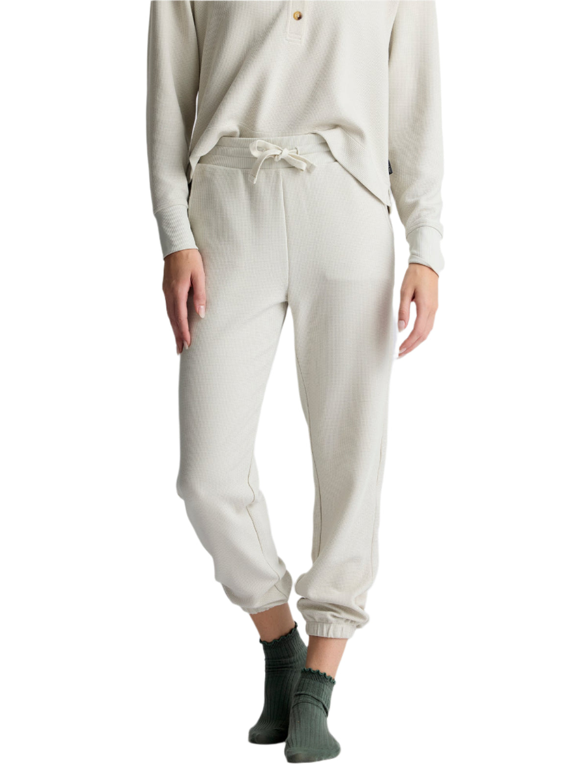 Womens Waffle Jogger-Pants-Free Fly-Birch-Mountain Sports