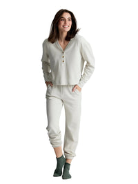 Women's Waffle Long Sleeve Henley, image 5