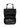 Black recycled polyester Lily 2.0 convertible tote backpack, open to show main compartment and separate shoe pocket.