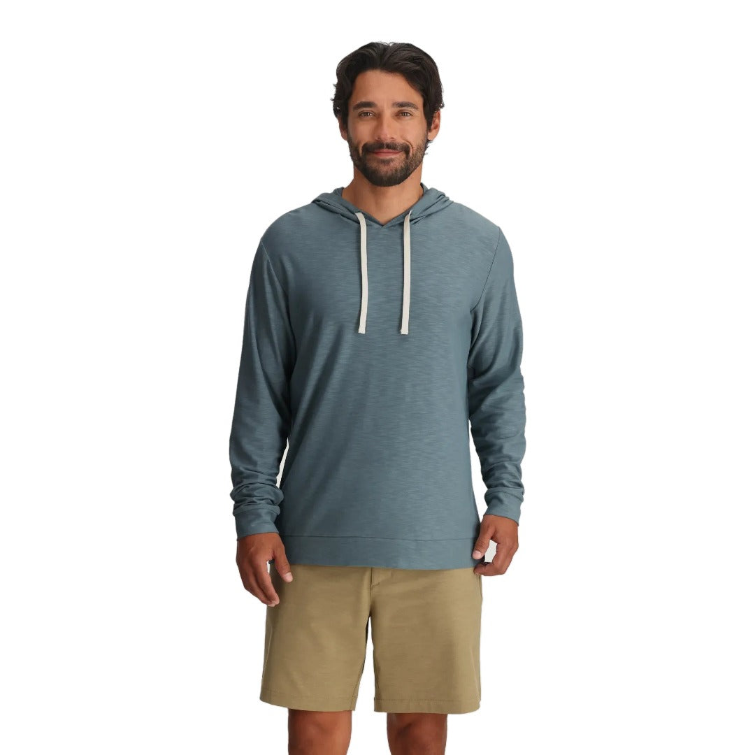 Mens Bamboo Slub Hoodie II-Sweatshirts & Hoodies-Free Fly-Stormy Sea-Mountain Sports