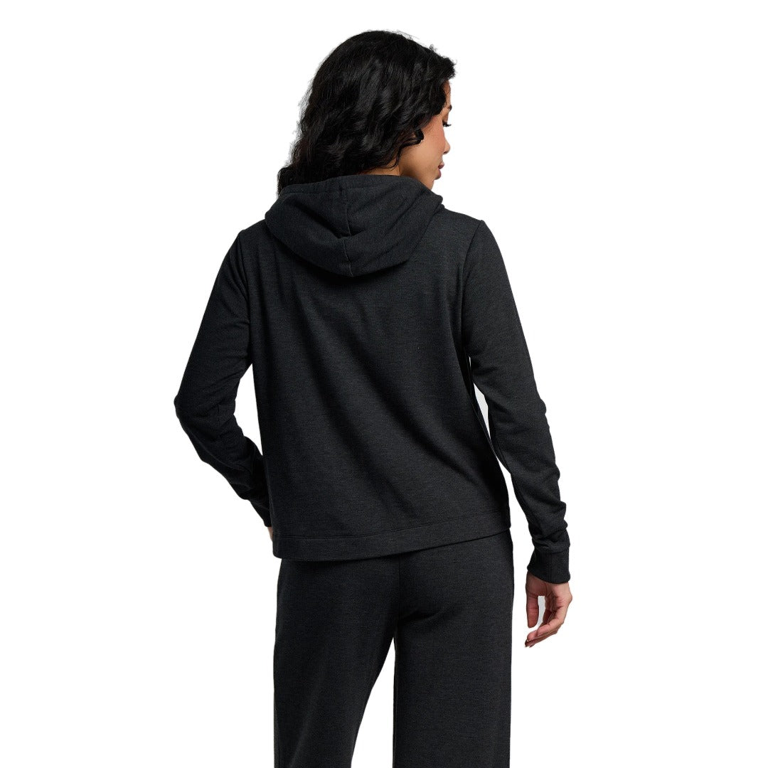 Womens Bamboo Lightweight Fleece Cropped Hoodie-Sweatshirts & Hoodies-Free Fly-Heather Black-Mountain Sports